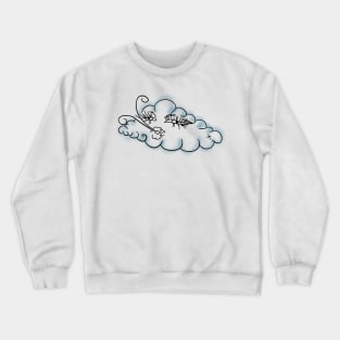 retro cloud blowing out wind Crewneck Sweatshirt